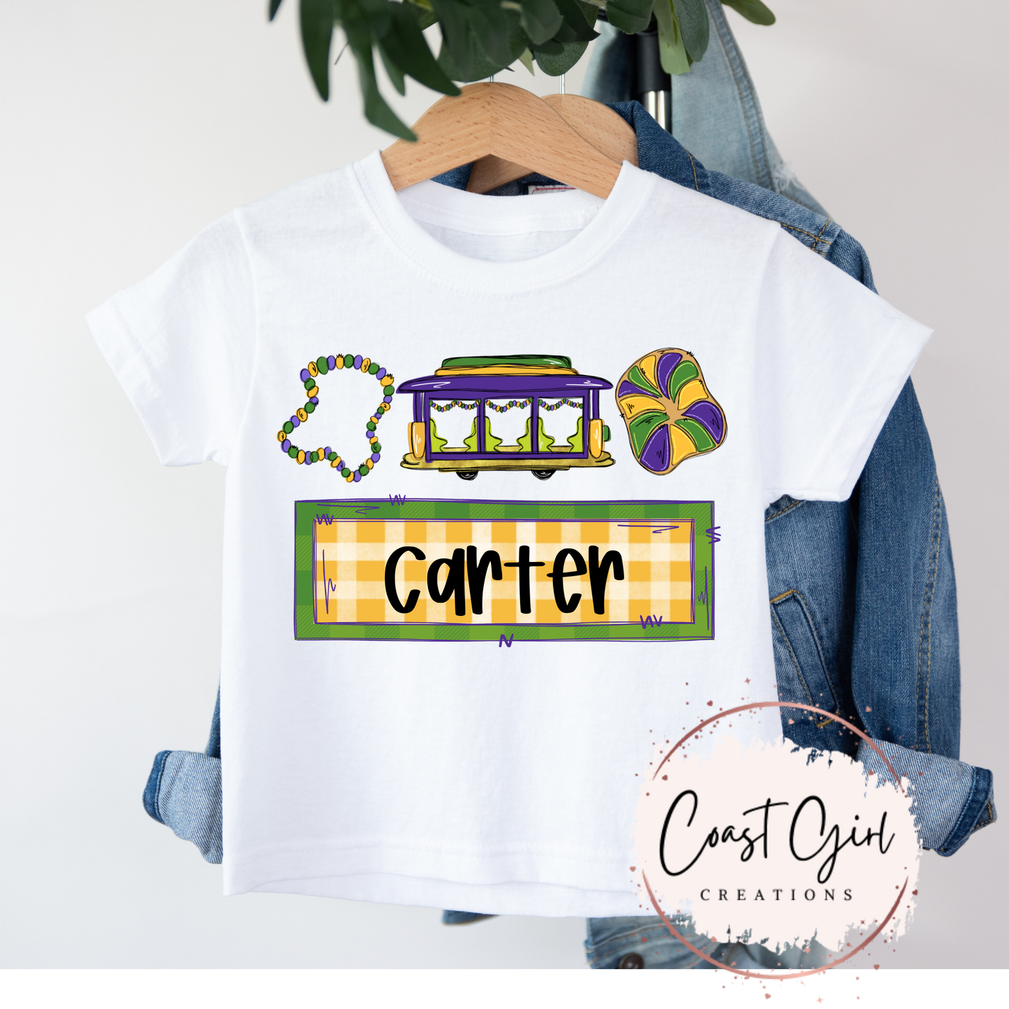 Personalized Mardi Gras tee