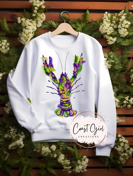 Crawfish Mardi Gras sweatshirt