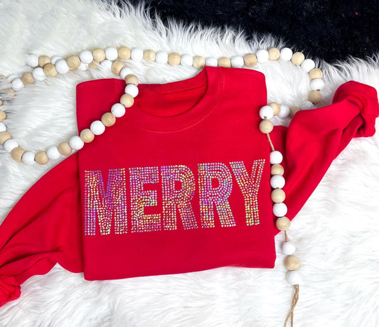 Merry Sparkle rhinestone sweater