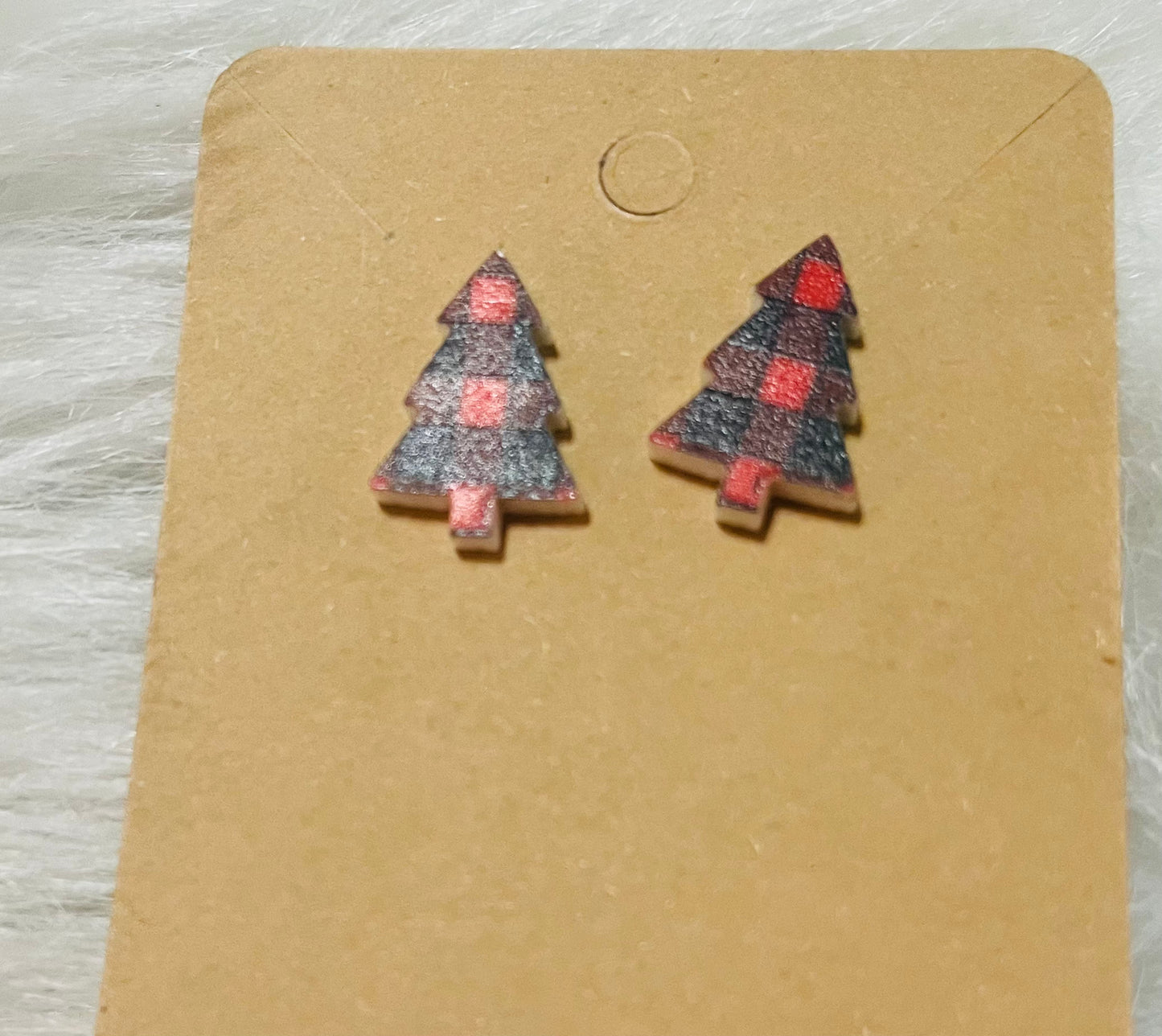 Red plaid tree stud