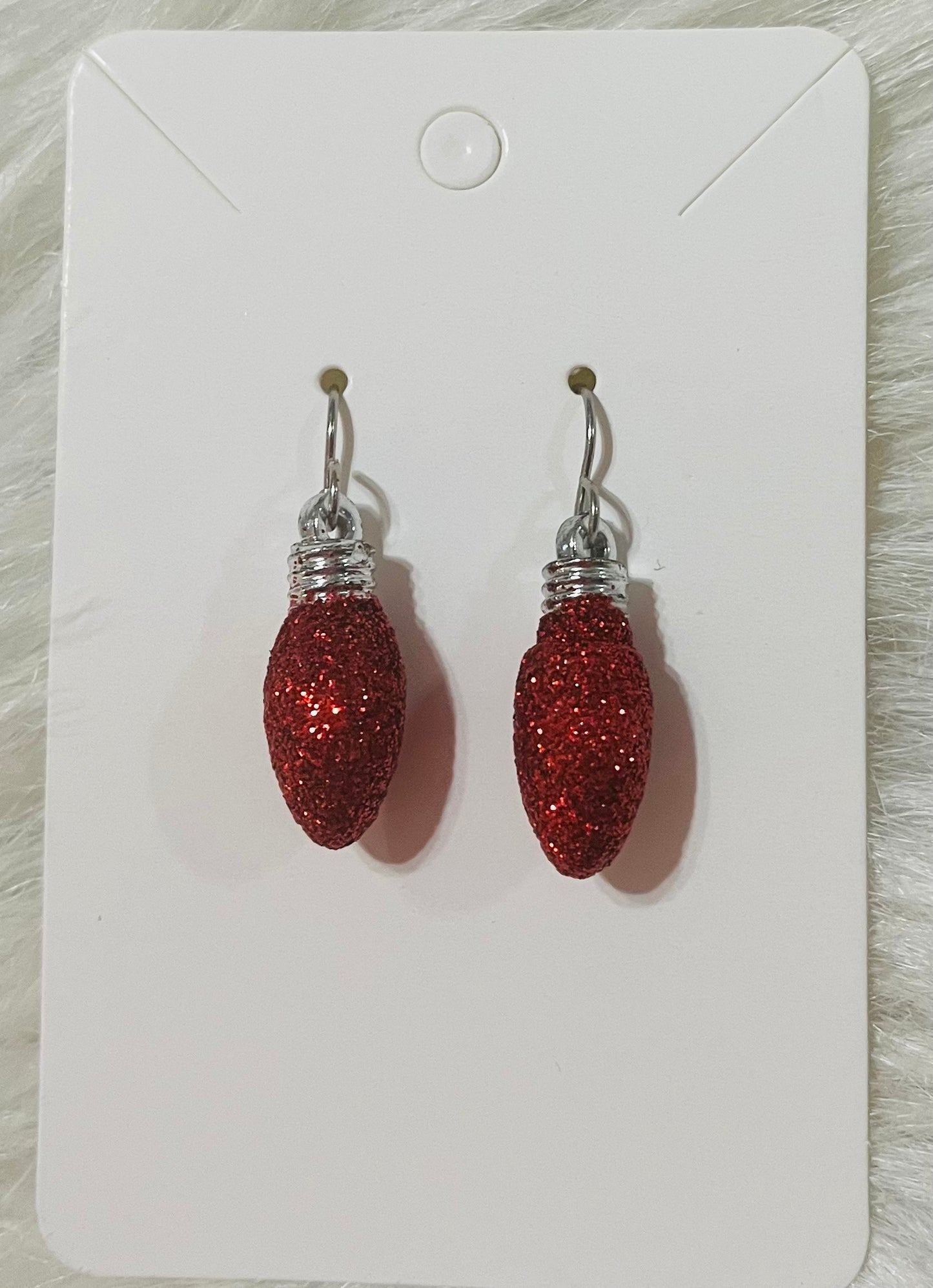 Red glitter bulb dangle