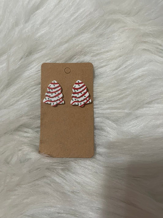 Christmas cake stud earrings