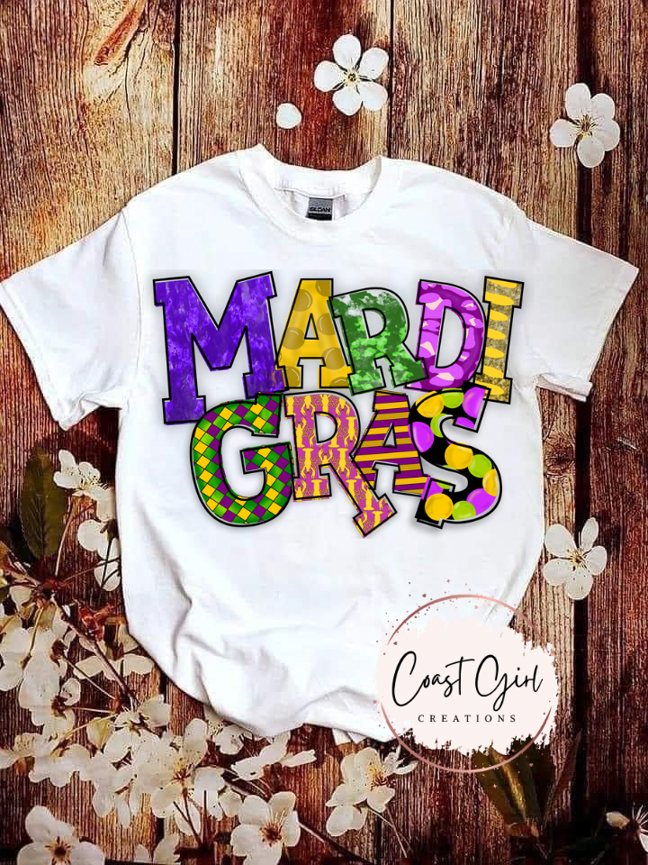 Mardi Gras crawfish design tee