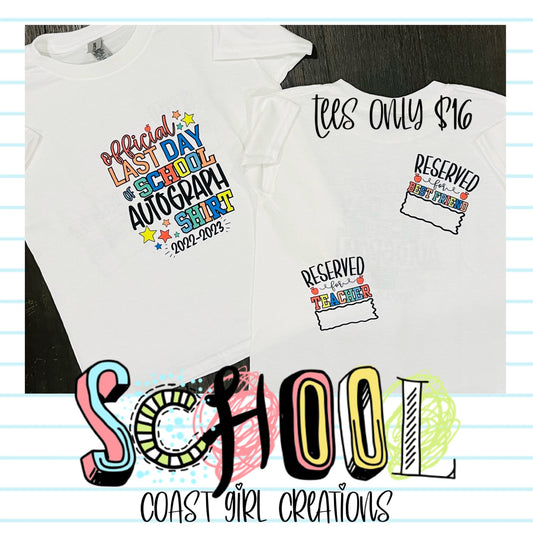 Autograph school tee