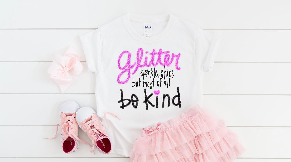 Glitter sparkle and shine kids tee