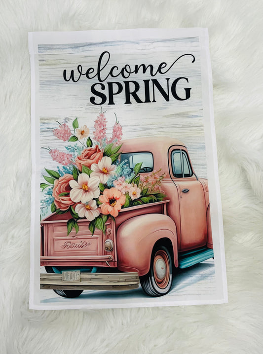 Welcome spring Garden flag