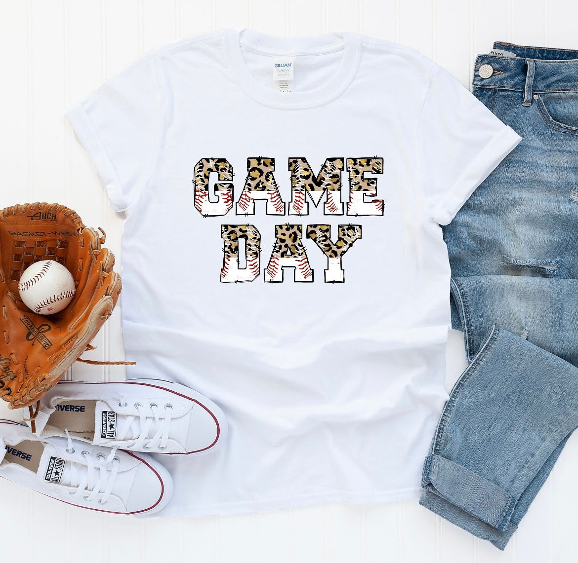 Leopard game day tee